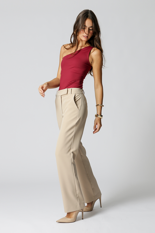 Blusa Ombro Único Malha Amni - VINHO ESC