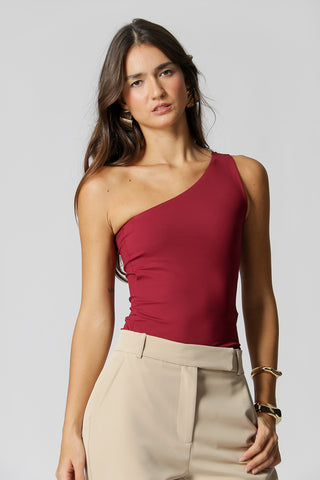 Blusa Ombro Único Malha Amni - VINHO ESC