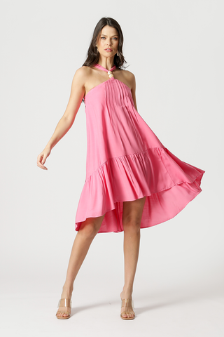 Vestido Amplo Com Pregas - PINK CLARO