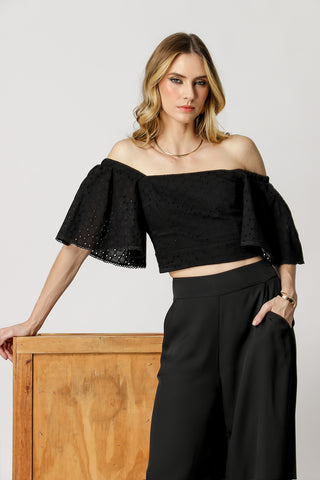 Blusa Laise corta - NEGRA