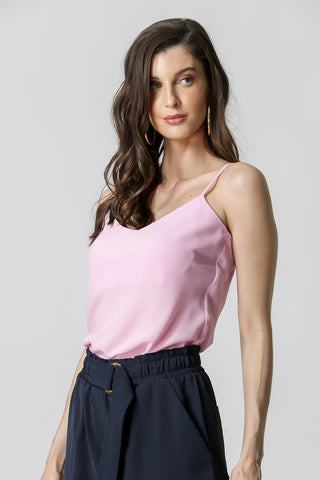 Camiseta básica de tirantes ajustables - ROSA