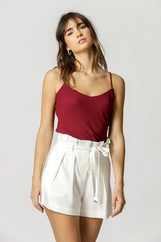 Camiseta básica de tirantes ajustable - VINO