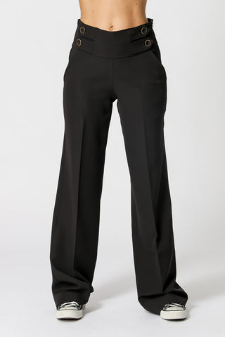 Pantalones rectos de sastre - NEGRO