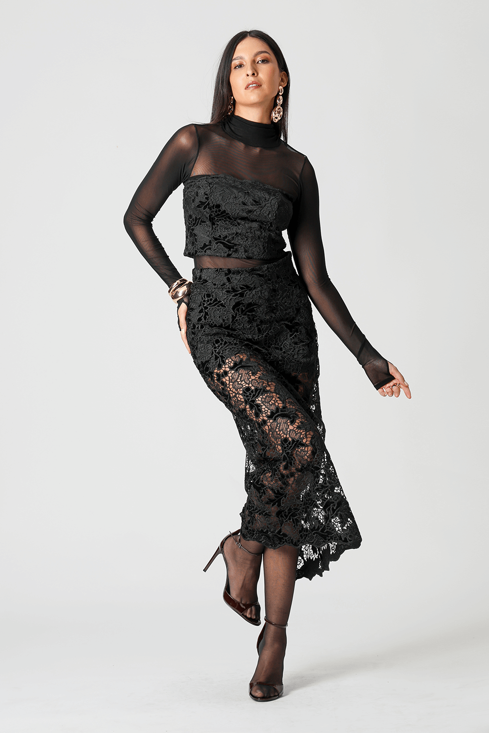 Top Strapless em Guippir