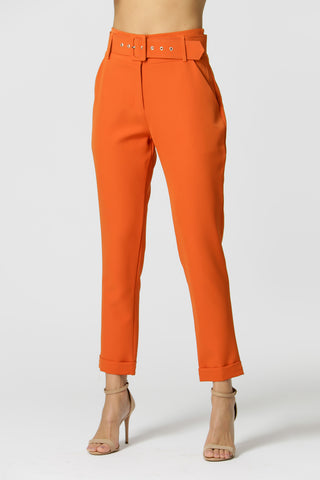 Calça Alfaiataria com Cinto - TELHA