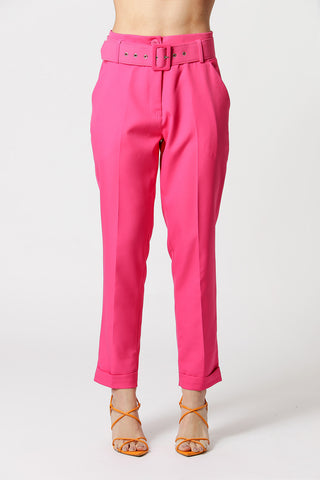 Calça Alfaiataria com Cinto - PINK