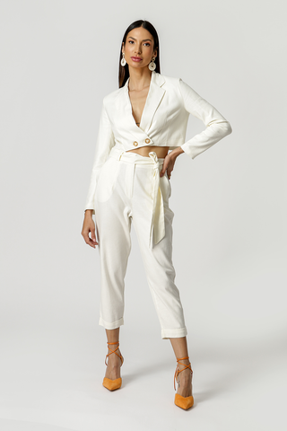 Calça Jogger De Linho - OFF WHITE