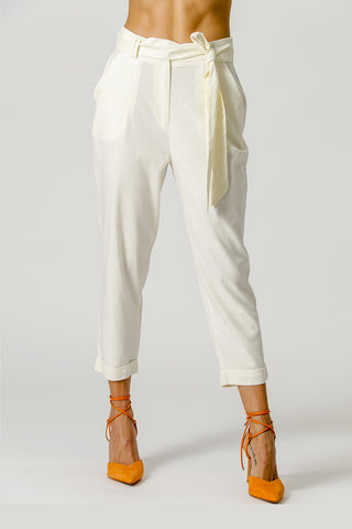 Calça Jogger De Linho - OFF WHITE