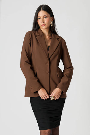 Blazer Acinturado de Alfaiataria com Dois Botões