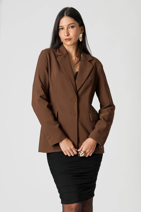 Blazer Acinturado de Alfaiataria com Dois Botões