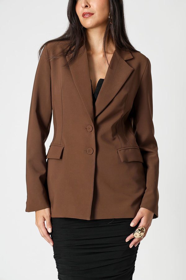 Blazer Acinturado de Alfaiataria com Dois Botões