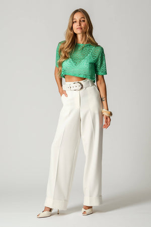 Blusa Cropped Com Transparência TRIMIX