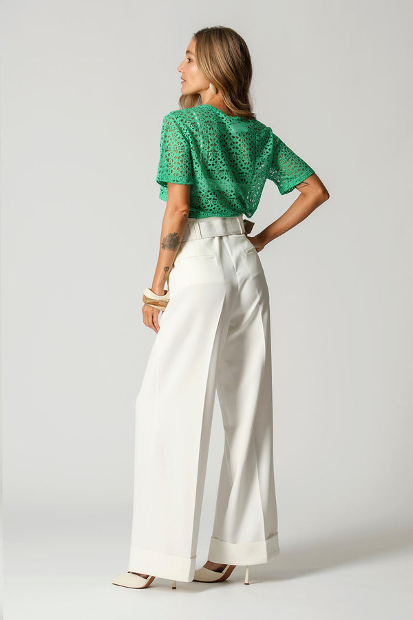 Blusa Cropped Com Transparência TRIMIX