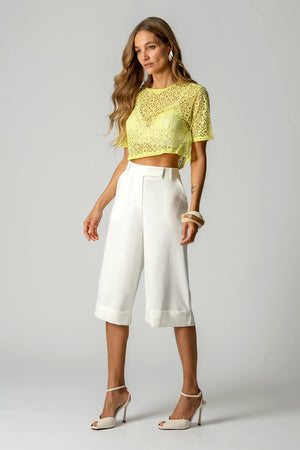 Blusa Cropped Com Transparência TRIMIX