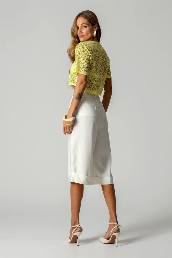 Blusa Cropped Com Transparência TRIMIX
