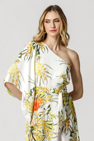 Vestido asimétrico estampado - AMARILLO 1215