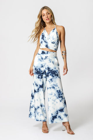 Top Halter Estampado - AZUL MARINO 9061