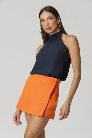 Blusa com Gola e Leve Franzido - MARINHO 3