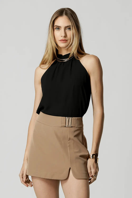 Blusa com Gola e Leve Franzido TRIMIX