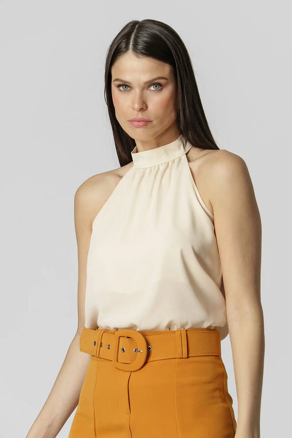 Blusa com Gola e Leve Franzido TRIMIX