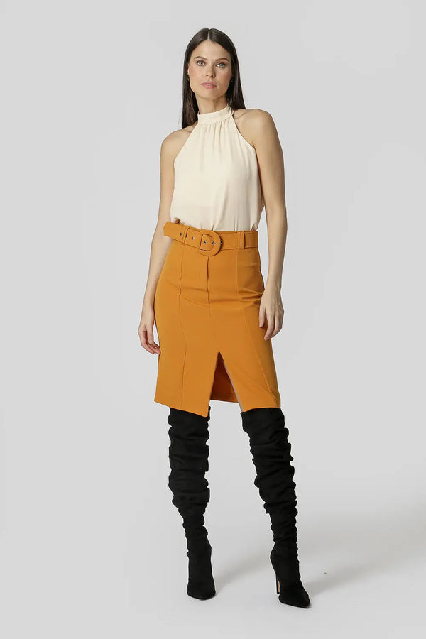 Blusa com Gola e Leve Franzido TRIMIX