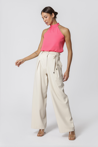 Blusa com Gola e Leve Franzido - FLOR