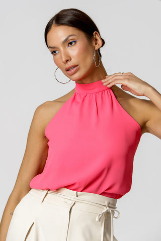 Blusa com Gola e Leve Franzido - FLOR