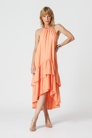 Vestido con volantes - SALMAO