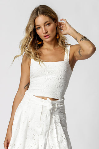 Blusa De Laise corta - BLANCO ROJO