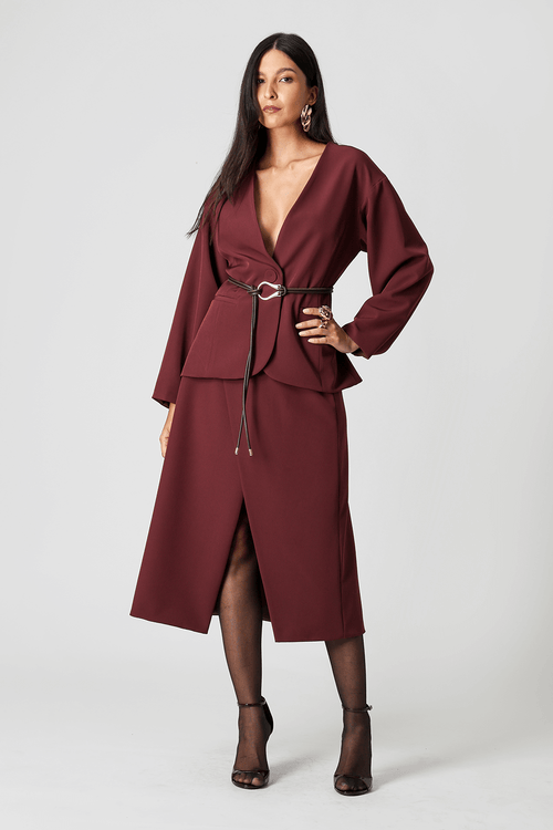 Casaco Dupla Face Transpassado Com Cinto