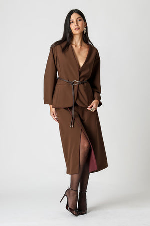 Casaco Dupla Face Transpassado Com Cinto