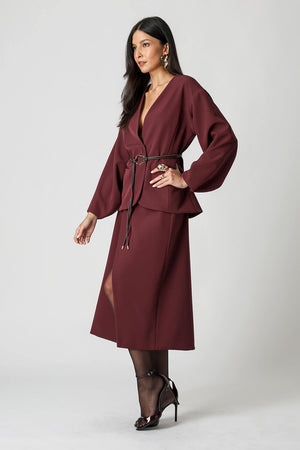 Casaco Dupla Face Transpassado Com Cinto