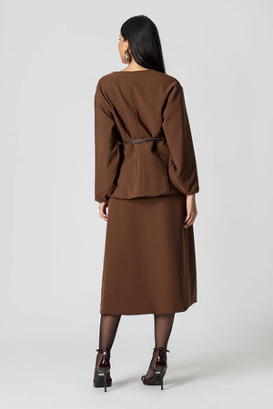 Casaco Dupla Face Transpassado Com Cinto