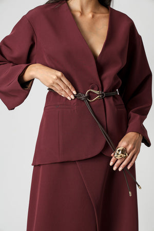 Casaco Dupla Face Transpassado Com Cinto