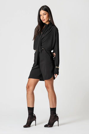 Blusa Cachequer Em Crepe Com Top De Renda