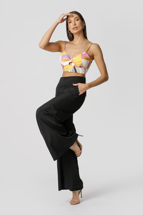 Blusa Cropped Nó Estampado