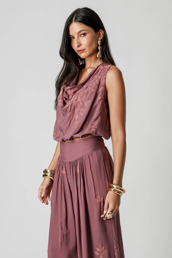 Blusa Balonê Decote Degagê sem Manga