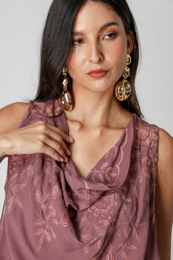 Blusa Balonê Decote Degagê sem Manga