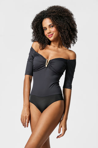 Body con detalle de hebilla - NEGRO