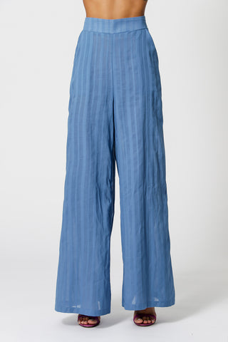 Calça Pantalona Voil - COBALTO