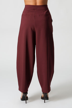 Calça Ballon De Alfaiataria Com Cós Transpassado