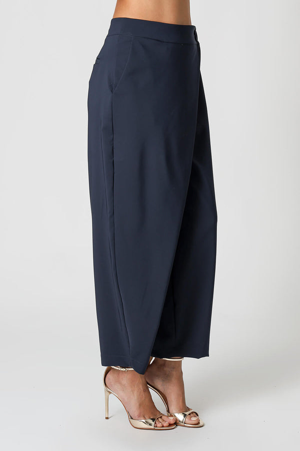 Calça Ballon De Alfaiataria Com Cós Transpassado