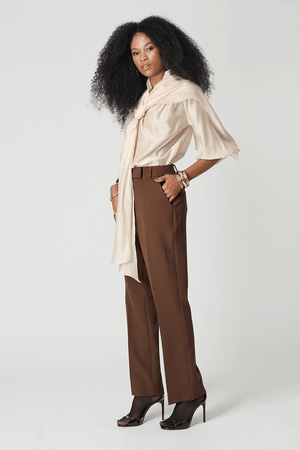 Blusa Manga 3/4 Ballon Com Echarpe