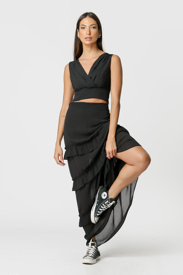 Saia em Camadas com Babados