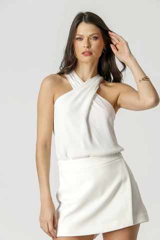 Blusa Cruzada No Decote - OFF WHITE