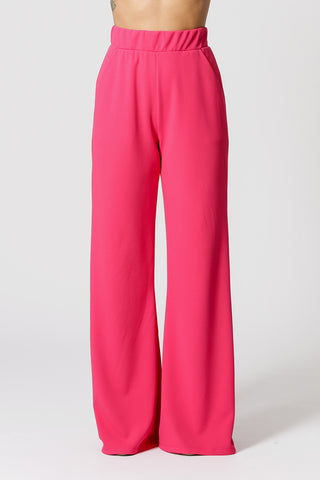 Pantalones anchos de malla - ROSA