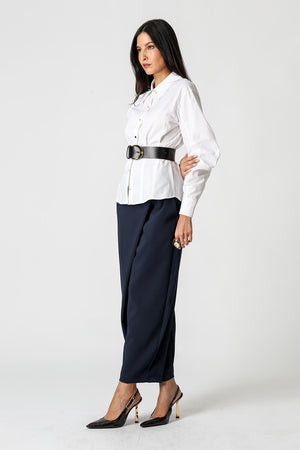 Camisa Acinturada Manga Balloon