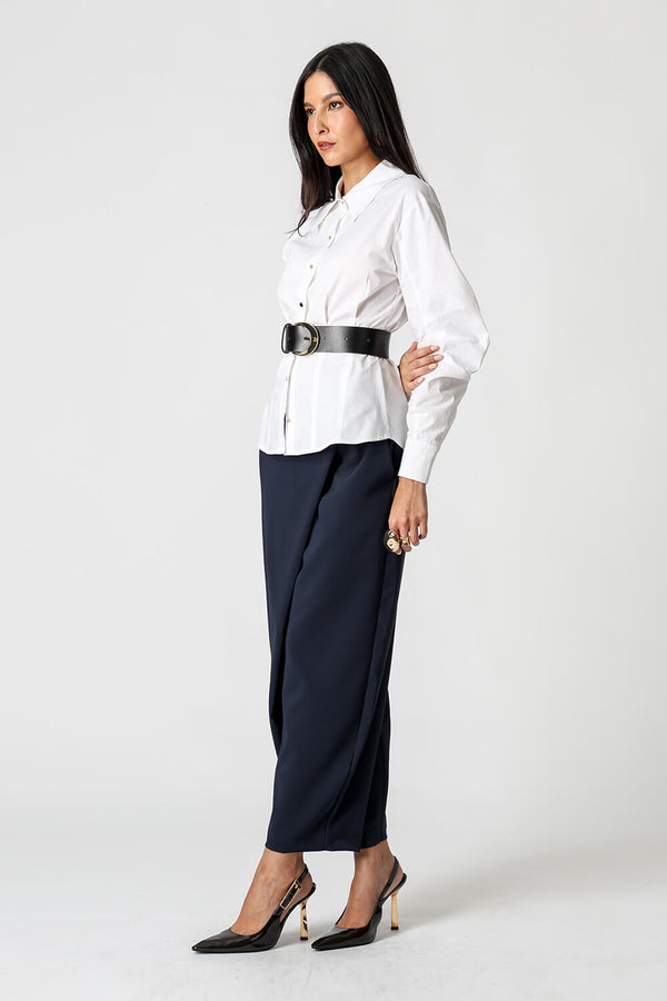 Camisa Acinturada Manga Balloon