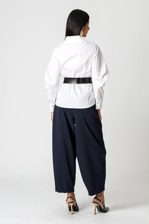 Camisa Acinturada Manga Balloon