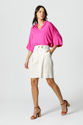 Camisa Ampla Com Manga 3/4 - PINK